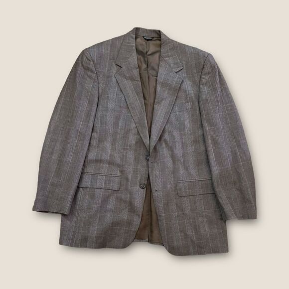 Vintage 80s-90s Bill Blass for Strawbridge & Clothier 2-Button Sport Coat Taupe - Picture 2 of 6